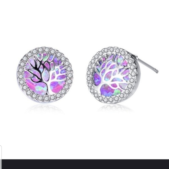 Jewelry - 🌳🌳Beautiful Purple Fire Opal Earrings 🌳🌳